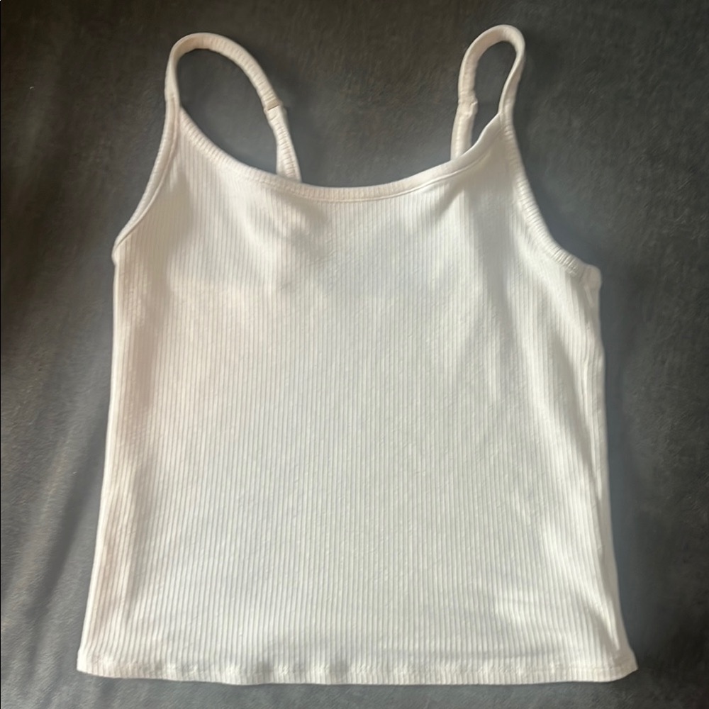 American Eagle Outfitters White Sleeveless Crop Camisole